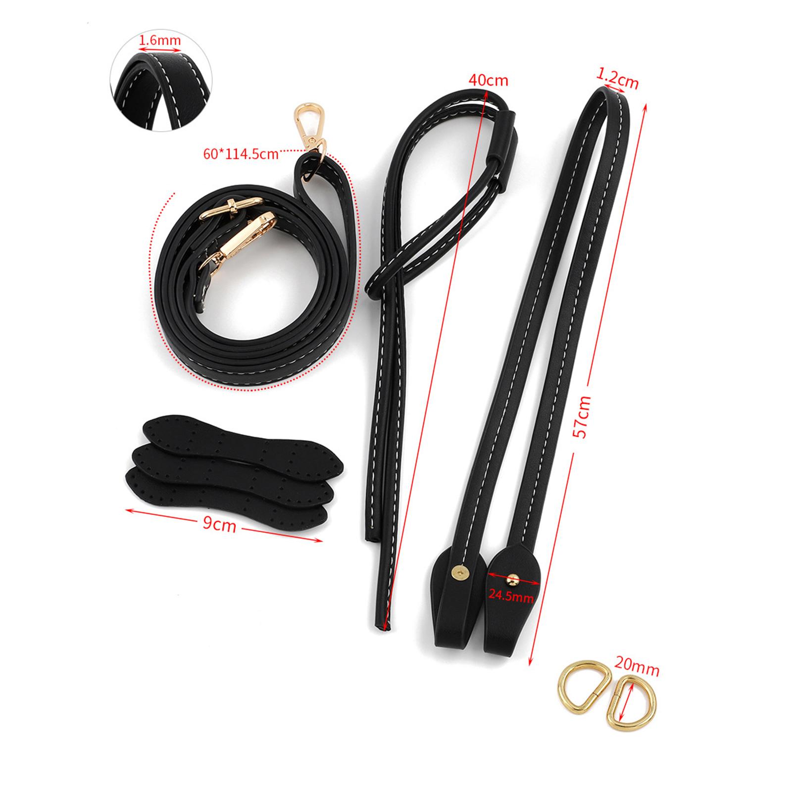 D Ring Strap - Handgefertigtes Häkel-Taschengriff-Set, PU-Leder-Schulterriemen-Ersatz mit D-Ring-Schnallen und