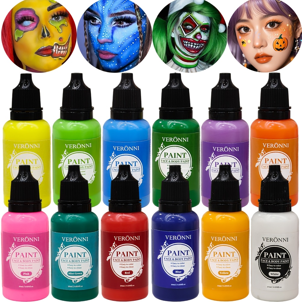 2 Flaschen Schwarz-Weiß-Gesich – Cosplay Prop Paint Bewertung und Preis